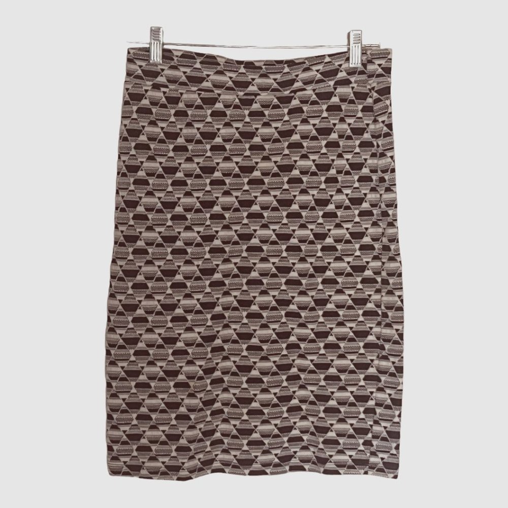 Women's Knit, Black and White Geometric, Pencil Skirt, Size Small